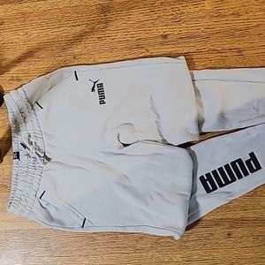 Boys Puma light gray sweatpants